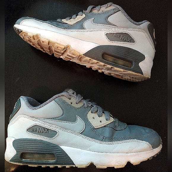 Nike Air Max 90 Shoe Sneakers Ltr Cool Grey/Wolf Grey 833412-013 Size 6.5 W 8 - Picture 2 of 8